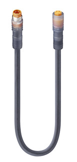 RSM 5-RKM 5-507 - Sensor/Actuator Double-Ended Cordset: Male straight B-coded translucent 5-pin M8 Snap-In connector to female straight B-coded translucent 5-pin M8 Snap-In connector, 50 V AC / 60 V DC, 3 A; PVC black cable, 5-wires, 0.25 mm²
