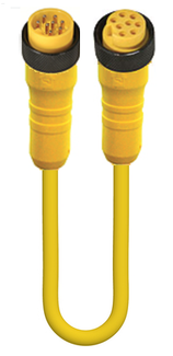 RSRK 801M-898 - 1" Power Double-Ended Cordset: Male to Female, 8-pin, 600 V, 7 A; TPE yellow cable, 16 AWG