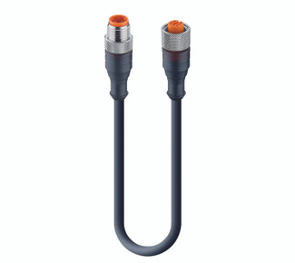 RST 3-RKT 4-3-224 - Sensor/Actuator Double-Ended Cordset: Male straight A-coded translucent 4-pin M12 Standard connector to female straight A-coded translucent 4-pin M12 Standard connector, 230 V AC/DC, 4 A; PUR black cable, 3-wires, 0.34 mm²