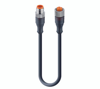 RST 5-RKT 5-228 - Sensor/Actuator Double-Ended Cordset: Male straight A-coded translucent 5-pin M12 Standard connector to female straight A-coded translucent 5-pin M12 Standard connector, 50 V AC / 60 V DC, 4 A; PUR black cable, 5-wires, 0.50 mm²