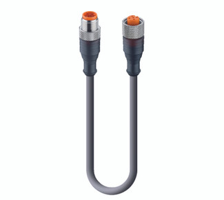 RST 5-RKT 5-270 - Sensor/Actuator Double-Ended Cordset: Male straight A-coded translucent 5-pin M12 Standard connector to female straight A-coded translucent 5-pin M12 Standard connector, 50 V AC / 60 V DC, 4 A; PUR grey cable, 5-wires, 0.50 mm²