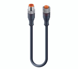 RST 5-RKT 5-289 - Sensor/Actuator Double-Ended Cordset: Male straight A-coded translucent 5-pin M12 Standard connector to female straight A-coded translucent 5-pin M12 Standard connector, 50 V AC / 60 V DC, 4 A; PVC black cable, 5-wires, 0.34 mm²