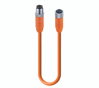 RSTS 4-RKTS 4-182 - Sensor/Actuator Double-Ended Cordset: Male straight A-coded orange 4-pin M12 Standard connector to female straight A-coded orange 4-pin M12 Standard connector, shielded, 50 V AC / 60 V DC, 4 A; PVC orange cable, 4-wires, 0.34 mm²
