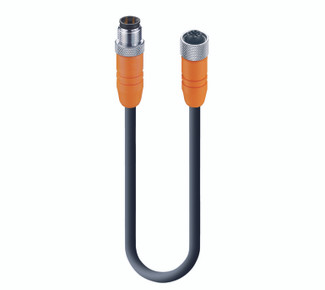 RSTS 4-RKTS 4-288 - Sensor/Actuator Double-Ended Cordset: Male straight A-coded orange 4-pin M12 Standard connector to female straight A-coded orange 4-pin M12 Standard connector, shielded, 50 V AC / 60 V DC, 4 A; PUR black cable, 4-wires, 0.34 mm²