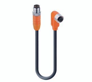 RSTS 4-RKWTS 4-288 - Sensor/Actuator Double-Ended Cordset: Male straight A-coded orange 4-pin M12 Standard connector to female angled A-coded orange 4-pin M12 Standard connector, shielded, 50 V AC / 60 V DC, 4 A; PUR black cable, 4-wires, 0.34 mm²
