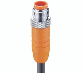 RSTS 5-359 - M12 Standard Sensor/Actuator Single-Ended Cordset: Male, straight, 5-pin, A-coded, shielded, orange body, 50 V AC / 60 V DC, 4 A; PUR black cable, 5-wires, 0.25 mm²