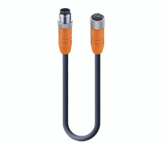 RSTS 5-RKTS 5-298 - Sensor/Actuator Double-Ended Cordset: Male straight A-coded orange 5-pin M12 Standard connector to female straight A-coded orange 5-pin M12 Standard connector, shielded, 50 V AC / 60 V DC, 4 A; PUR black cable, 5-wires, 0.34 mm²