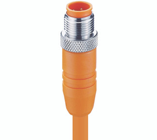 RSTS 8-184 - M12 Standard Sensor/Actuator Single-Ended Cordset: Male, straight, 8-pin, A-coded, shielded, orange body, 30 V AC/DC, 2 A; PVC orange cable, 8-wires, 0.25 mm²