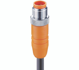 RSTS 8-273 - M12 Standard Sensor/Actuator Single-Ended Cordset: Male, straight, 8-pin, A-coded, shielded, orange body, 30 V AC/DC, 2 A; PUR black cable, 8-wires, 0.14 mm²