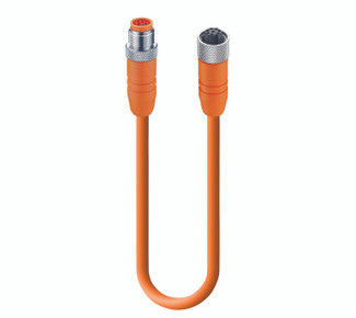 RSTS 8-RKTS 8-184 - Sensor/Actuator Double-Ended Cordset: Male straight A-coded orange 8-pin M12 Standard connector to female straight A-coded orange 8-pin M12 Standard connector, shielded, 30 V AC/DC, 2 A; PVC orange cable, 8-wires, 0.25 mm²