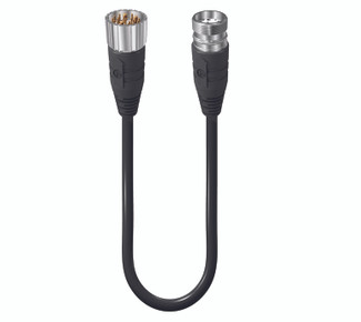 RSU 12-RKUF 12-256 - M23 Power Double-Ended Cordset: Male straight to female straight, 12-pin, black body, 120 V AC/DC, 8 A; PUR black cable, 8x0.5 mm² + 3x1.0 mm²