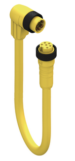 RSWRK 601A-896 - 7/8" Power Double-Ended Cordset: Male angled to female straight, 6-pin, yellow body, 600 V (UL), 8 A (UL); TPE yellow cable, 16 AWG