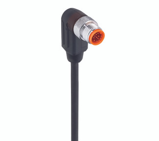 RSWT 12-346 - M12 Standard Sensor/Actuator Single-Ended Cordset: Male, angled, 12-pin, A-coded, translucent body, 30 V AC/DC, 1.5 A; PUR black cable, 12-wires, 0.25 mm²