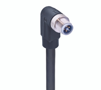 RSWT 4T-723 SW - M12 Power Single-Ended Cordset: Male, angled, 4-pin, T-coded, black body, 50 V AC/60 V DC, 16 A; PUR black cable, 1.50 mm²