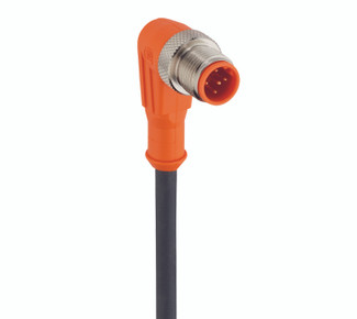 RSWT 5B-228 - M12 Standard Sensor/Actuator Single-Ended Cordset: Male, angled, 5-pin, B-coded, orange body, 50 V AC / 60 V DC, 4 A; PUR black cable, 5-wires, 0.50 mm²