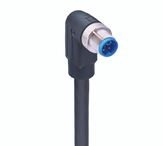 RSWT 5K-735 SW - M12 Power Single-Ended Cordset: Male, angled, 5-pin(4+PE), K-coded, black body, 600 V AC/DC, 16 A; PVC black cable, 1.50 mm²