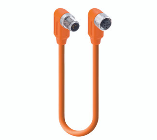 RSWTS 5-RKWTS 5-183 - Sensor/Actuator Double-Ended Cordset: Male angled A-coded orange 5-pin M12 Standard connector to female angled A-coded orange 5-pin M12 Standard connector, shielded, 50 V AC / 60 V DC, 4 A; PVC orange cable, 5-wires, 0.34 mm²