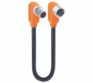 RSWTS 5-RKWTS 5-298 - Sensor/Actuator Double-Ended Cordset: Male angled A-coded orange 5-pin M12 Standard connector to female angled A-coded orange 5-pin M12 Standard connector, shielded, 50 V AC / 60 V DC, 4 A; PUR black cable, 5-wires, 0.34 mm²