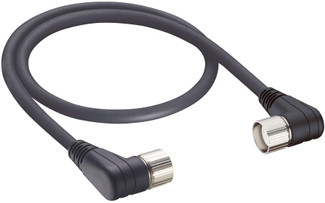 RSWU 12-RKWU 12-256 - M23 Power Double-Ended Cordset: Male angled to female angled, 12-pin, black body, 120 V AC/DC, 8 A; PUR black cable, 8x0.5 mm² + 3x1.0 mm²