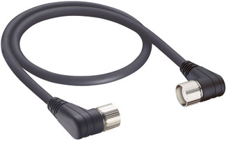 RSWU 19-RKWU 19-242 - M23 Power Double-Ended Cordset: Male angled to female angled, 19-pin, black body, 120 V AC/DC, 16x8 A + 3x10 A; PUR black cable, 16x0.5 mm² + 3x1.0 mm²