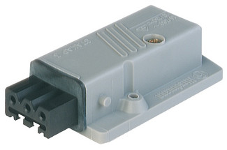 STAKAP 3 N - Rectangular Receptacle Power Connector (ST Series): Female, panel mount, 3-pin+PE, grey housing, 400 V AC / 230 V DC, 16 A AC/10 A DC