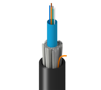 TF-3C0-006-RR5 - Factory, In+Outdoor, CLT, OM3, 6f, Gel Tube 3.8mm, Sgl Jkt, Blk, PVC, OFNR, Ozone-UV-Oil Res