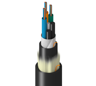 TF-3LG-036-R25 - Factory, In+Outdoor, MLT, OM3, 36f, Gel Tubes 2.8mm, Dbl Jkt - PVC, OFNR, O3 UV Oil Res