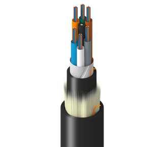 TF-3LG-072-R25 - Factory, In+Outdoor, MLT, OM3, 72f, Gel Tubes 2.8mm, Dbl Jkt - PVC, OFNR, O3 UV Oil Res