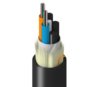 TT-SLD-024-LRN - Transit, In+Outdoor, MLT, OS2, 24f, Dry Tubes 2.5mm, RP Sgl Jkt, Blk, LSZH, OFNG-ST1