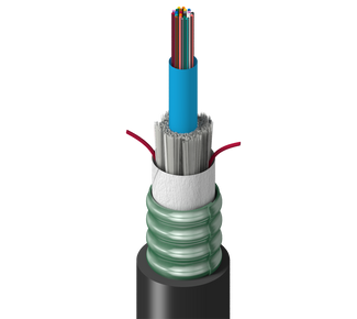 TU-3C0-024-RS2 - Tray, In+Outdoor, CLT, OM3, 24f, Gel Tube 3.8mm, CST, Sgl Jkt, Blk, CPE, OFCR, Oil Res 1/2