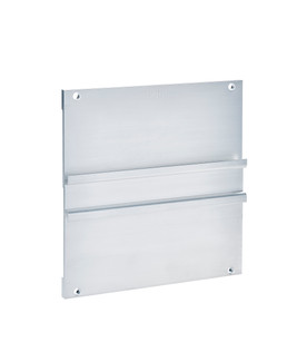 Wall mounting plate for DIN rail mounting, 120 mm - Fixture to mount DIN Rail devices with a maximum width of 120 mm (e.g. RSR) on a vertical flat surface.