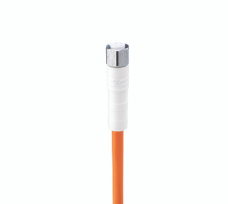 WRKMV 4-521 - M8 F&B (Wash-Down) Sensor/Actuator Single-Ended Cordset: Female, straight, 4-pin, A-coded, white body, 30 V AC/DC, 4 A; TPE orange cable, 4-wires, 0.25 mm²