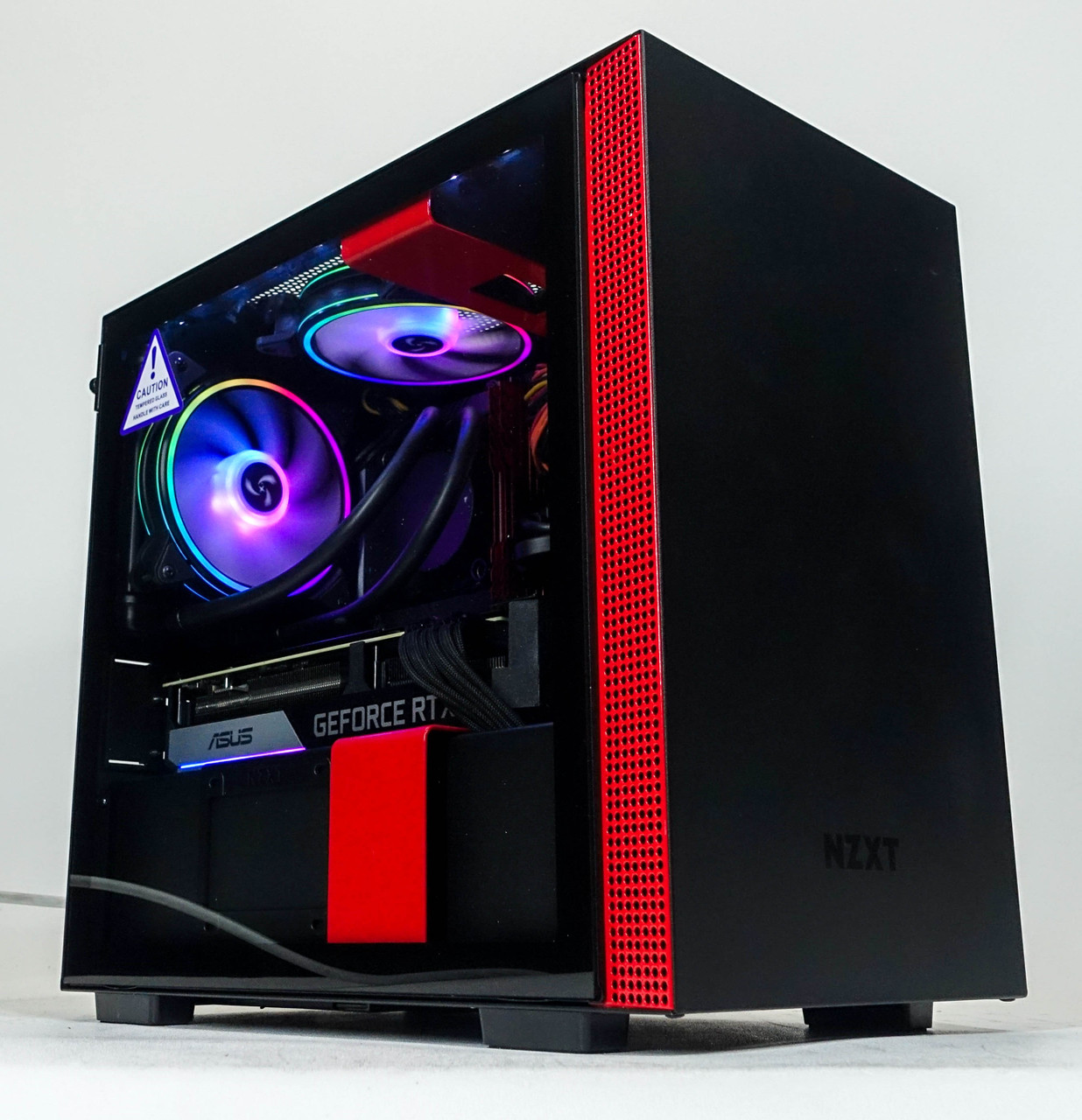 Custom Gaming PC Computer i9-10900KF 3.7GHz 32GB RAM 1TB NVME M.2 RTX 3070  8GB NZXT H210i Black/Red New