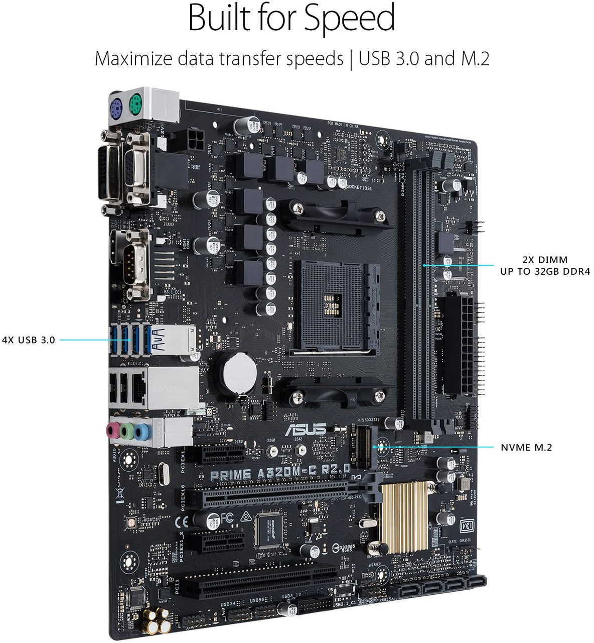 ASUS PRO A320MR2SI AMD Socket AMD A320 MicroATX Desktop Motherboard