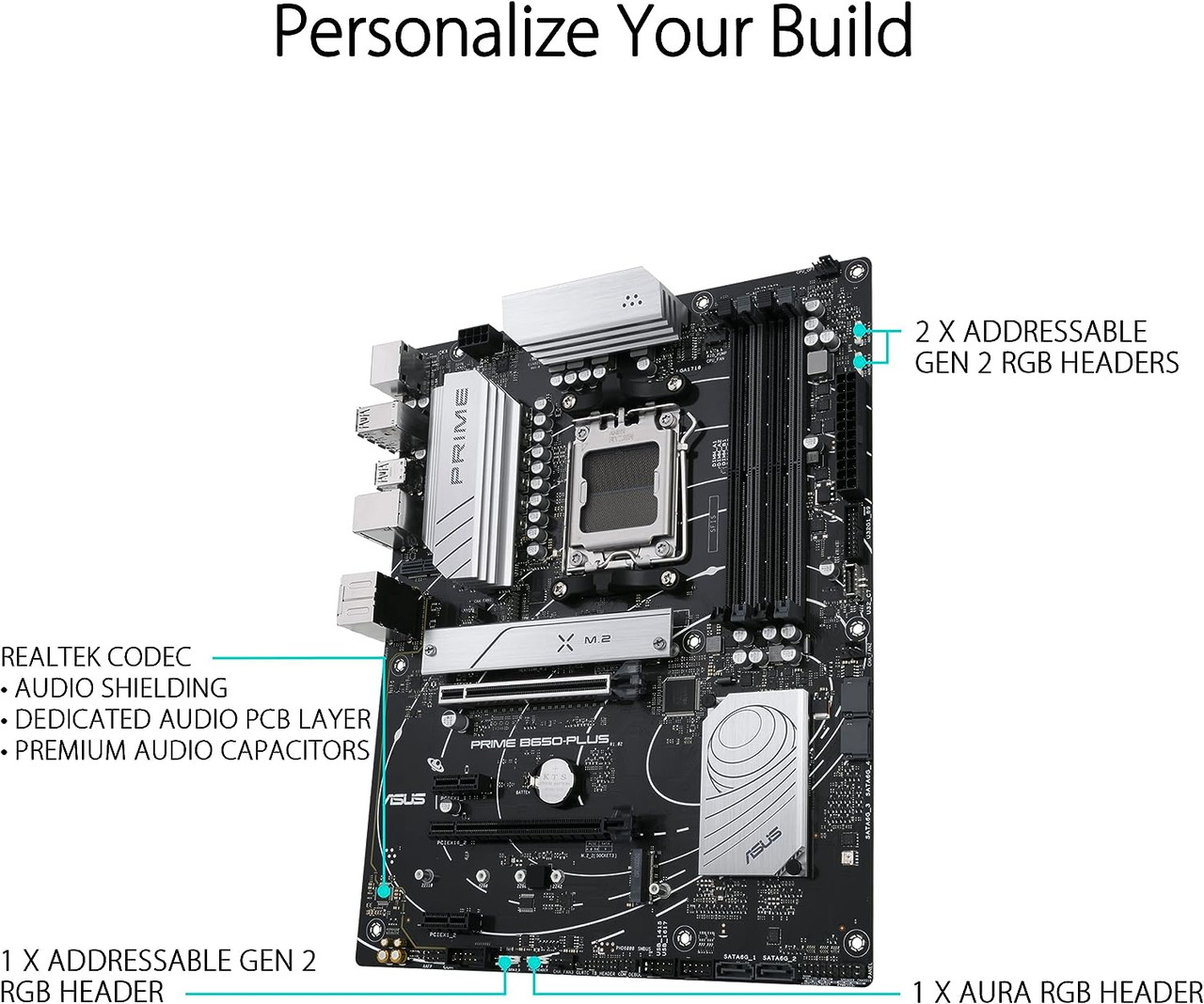 ASUS PRIME B650-PLUS AMD AM5 B650 ATX M.2 Desktop Motherboard A