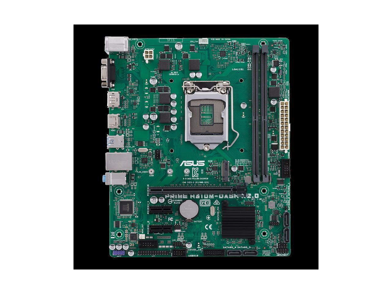 ASUS PRIME H310M-DASH R2.0 Intel LGA 1151 H310 EATX Desktop