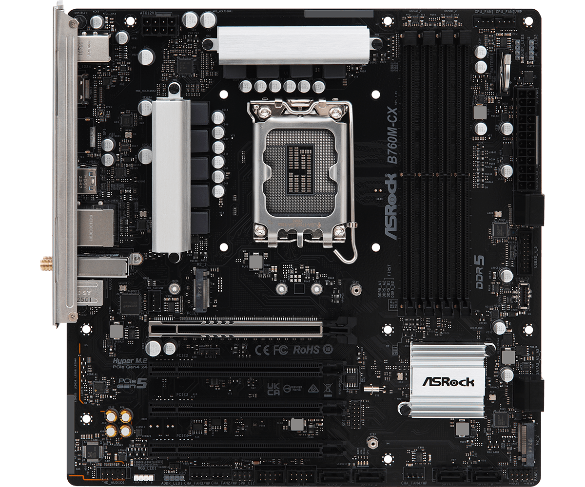 ASRock B760M-CX WiFI 6E Intel LGA 1700 DDR5 Micro ATX Desktop