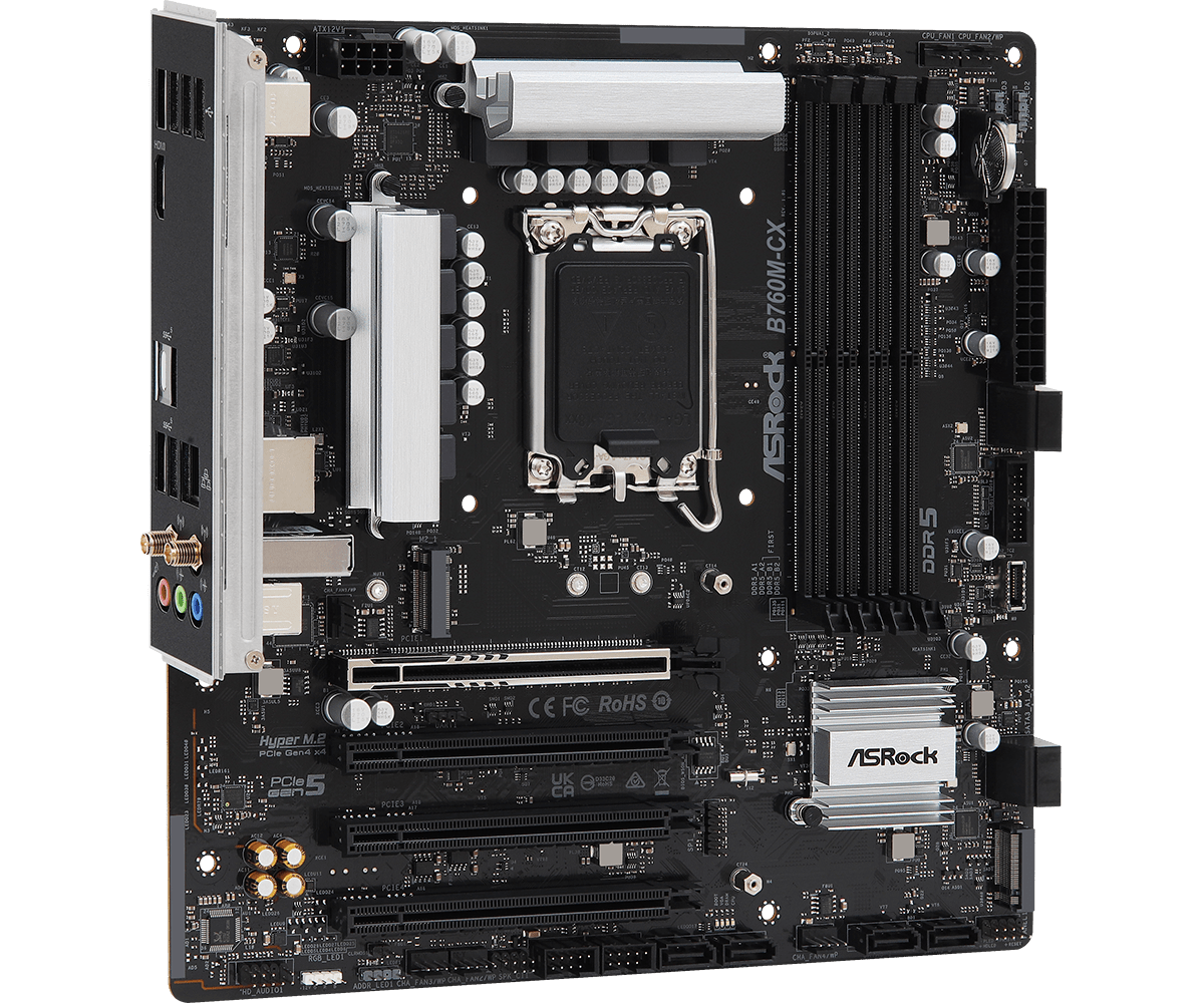 ASRock B760M-CX WiFI 6E Intel LGA 1700 DDR5 Micro ATX Desktop