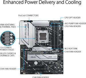ASUS PRIME X670-P AMD AM5 X670 ATX M.2 Desktop Motherboard A
