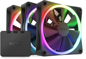 NZXT F120 RGB Fans Triple RGB Fan & Controller 120mm Fan Black NZXT F120 RGB Fans Triple RGB Fan & Controller 120mm Fan Black