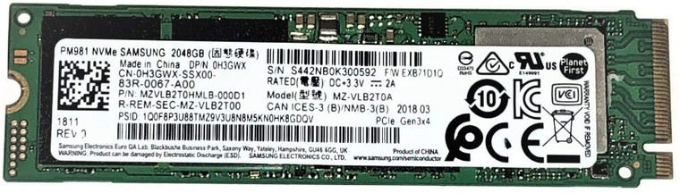 Samsung PM981 NVMe M.2 2TB SSD Solid State Drive MZVLB2T0HMLB-000H1 Reconditioned