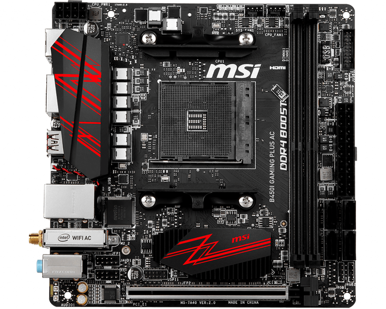 MSI B450I GAMING PLUS AC AMD Socket B450 AM4 Mini-ITX M.2 Desktop Motherboard A Reconditioned