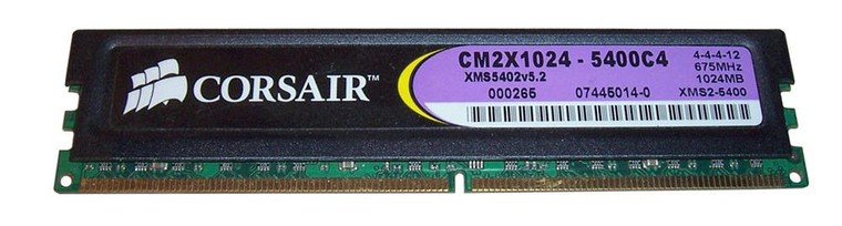 CM2X1024-5400C4 Corsair 1GB PC2-5300 DDR2-667MHz non-ECC Unbuffered CL5 RAM