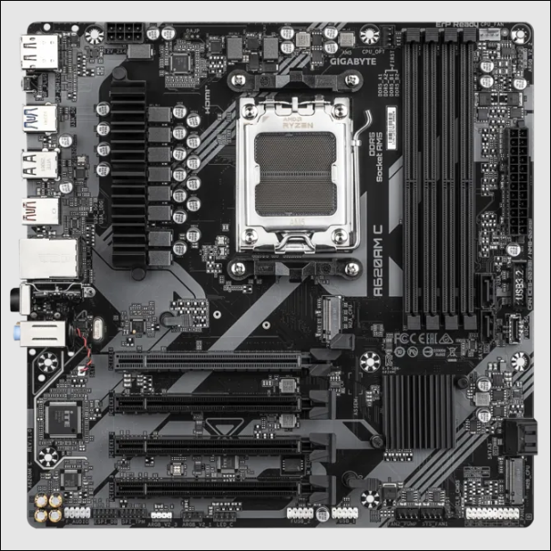 Gigabyte A620AM C AMD AMD5 MicroATX DDR5 Desktop Motherboard