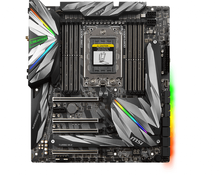 MSI MEG X399 CREATION AMD Socket X399 TR4 Extended ATX M.2 Desktop Motherboard B Reconditioned