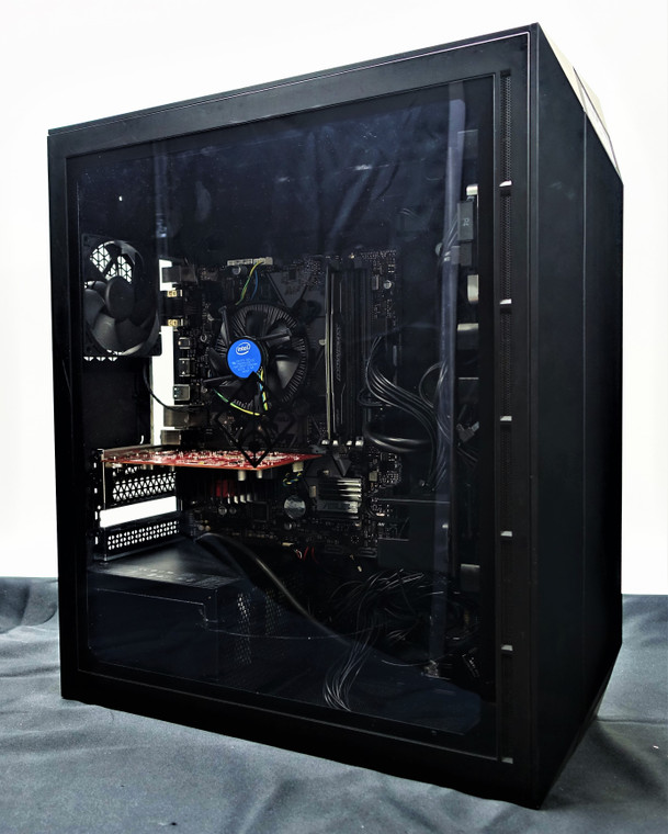 Custom Gaming PC Computer Intel i3-9100F 4.2GHz 8GB 256GB SSD RX 460 2GB HP Omen Obelisk /w tempered glass side panel Black Reconditioned