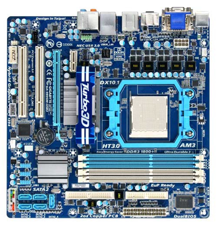 GIGABYTE GA-880GM-USB3 AMD Socket 880 AM3 MicroATX Desktop Motherboard A Reconditioned