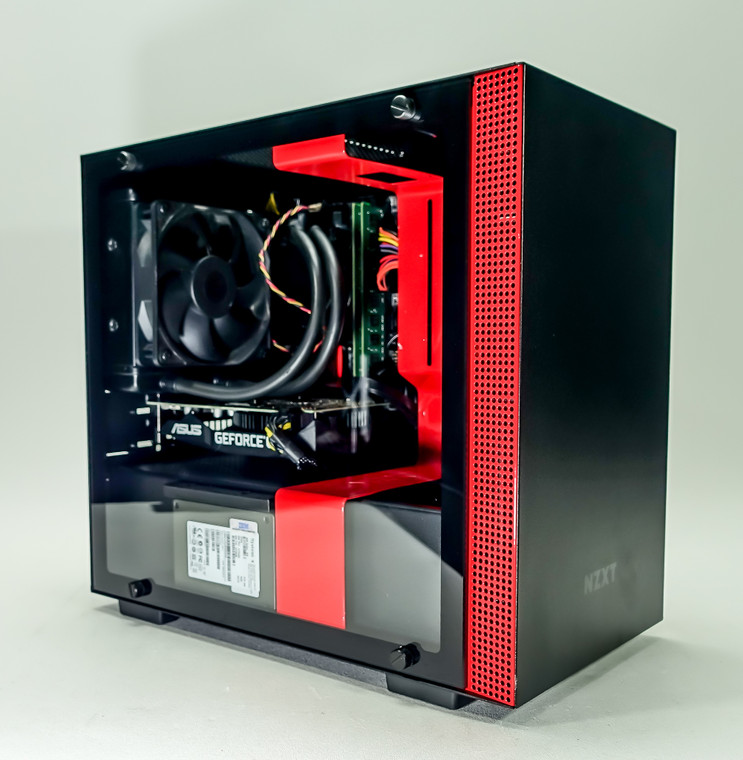 Custom Gaming PC Computer i5-4690K 3.5 GHz 16 GB RAM 512GB 2.5" SSD GTX 1660 6GB NZXT H200 Black/Red Reconditioned