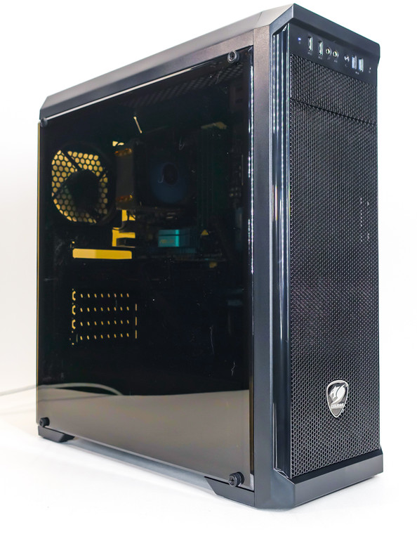 Custom Gaming PC Computer FX-4300 3.8GHz 8GB 128GB 2.5" SSD 500GB HDD RX 470 4GB Cougar MX330 Black Reconditioned