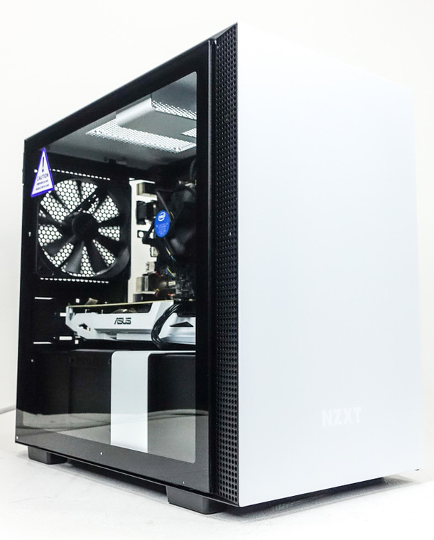 Custom Gaming PC Computer i5-7400 3.0GHz 8GB 128GB M.2 SSD 1 TB HDD GTX 1060 3GB NZXT H210 White Reconditioned